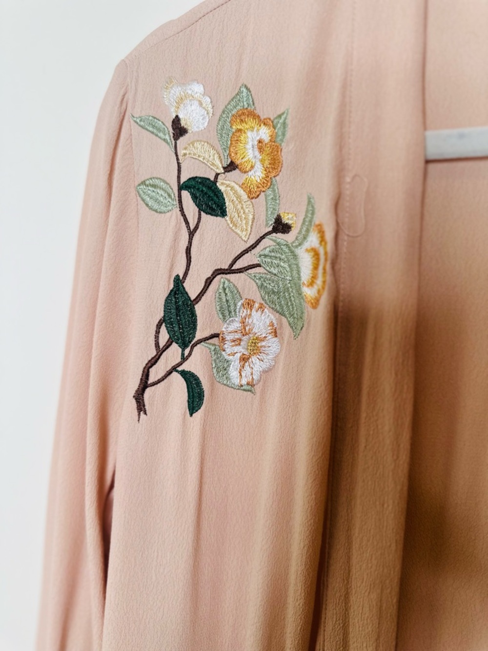 Lulus Blush Embroidered Pleated Duster Cardigan - Picture 3 of 7